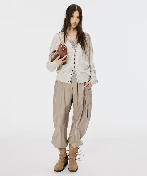 MASU(エムエーエスユー)の「【MASU/エムエーエスユー】LEATHER CAKE BAG/レザーケーキバッグ(ショルダーバッグ・レディース・キナリ/ブラウン/ブラック・FREE)」の7枚目の写真
