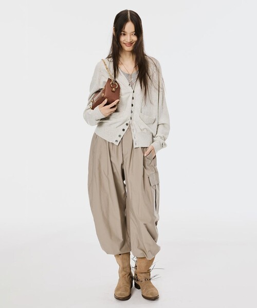MASU(エムエーエスユー)の「【MASU/エムエーエスユー】LEATHER CAKE BAG/レザーケーキバッグ(ショルダーバッグ・レディース・キナリ/ブラウン/ブラック・FREE)」の6枚目の写真