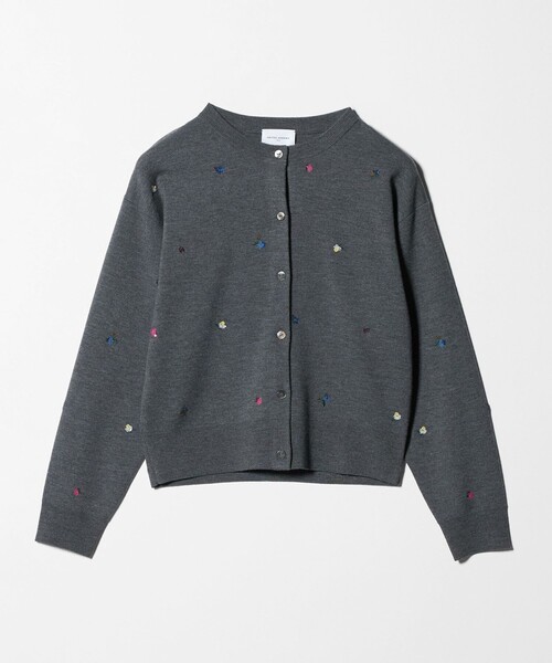UNITED ARROWS（ユナイテッドアローズ）の「フラワー エンブロイダリー カーディガン（カーディガン/ボレロ・レディース・ライム/ダークブラウン/ネイビー/ダークグレー・FREE）」の7枚目の写真