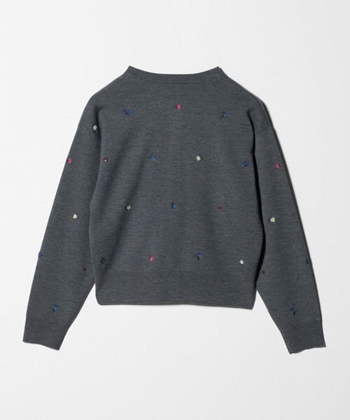 UNITED ARROWS（ユナイテッドアローズ）の「フラワー エンブロイダリー カーディガン（カーディガン/ボレロ・レディース・ライム/ダークブラウン/ネイビー/ダークグレー・FREE）」の8枚目の写真