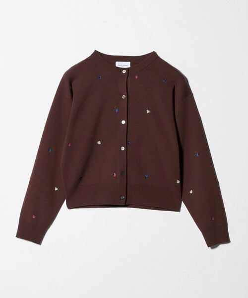 UNITED ARROWS（ユナイテッドアローズ）の「フラワー エンブロイダリー カーディガン（カーディガン/ボレロ・レディース・ライム/ダークブラウン/ネイビー/ダークグレー・FREE）」の13枚目の写真