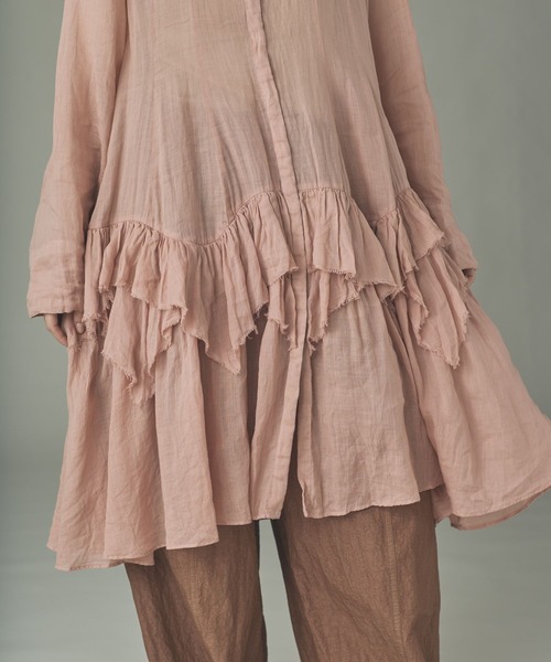 Curensology（カレンソロジー）の「Curensology(カレンソロジー)/ラミーランダムフリルブラウス（シャツ/ブラウス・レディース・ピンク/ブラウン/ホワイト・36/38）」の17枚目の写真