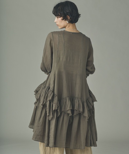 Curensology（カレンソロジー）の「Curensology(カレンソロジー)/ラミーランダムフリルブラウス（シャツ/ブラウス・レディース・ピンク/ブラウン/ホワイト・36/38）」の20枚目の写真