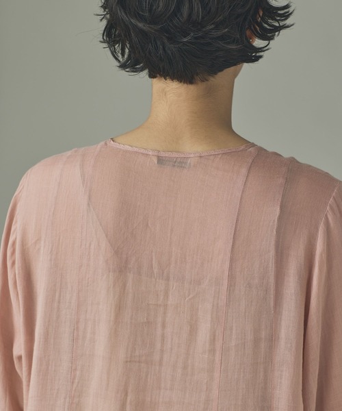 Curensology（カレンソロジー）の「Curensology(カレンソロジー)/ラミーランダムフリルブラウス（シャツ/ブラウス・レディース・ピンク/ブラウン/ホワイト・36/38）」の14枚目の写真