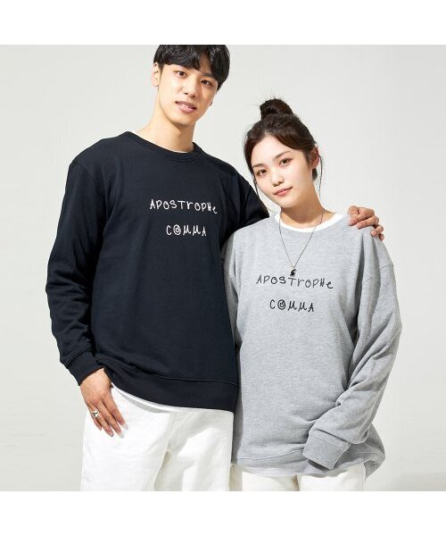 APOSTROPHE COMMA(アポストロフィコンマ)の「フルネームドローイングロゴスウェットシャツ(グレー/ブラック)(スウェット・レディース・その他・L/XL)」の3枚目の写真