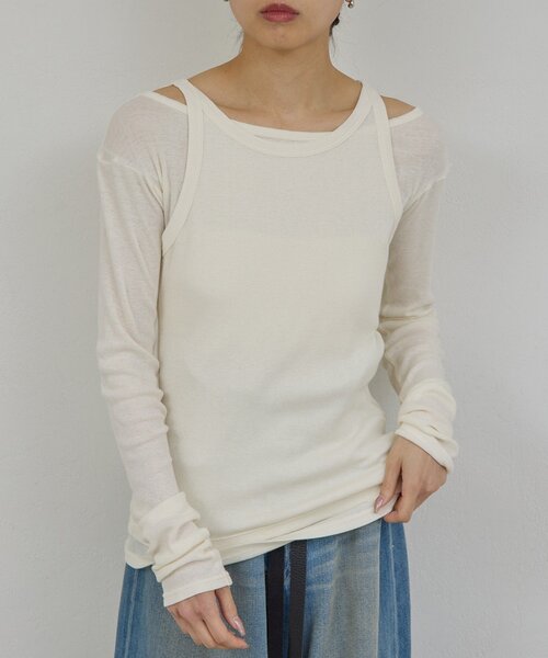 GALLARDAGALANTE(ガリャルダガランテ)の「【PEAS】ガーゼテレコプルオーバー(Tシャツ/カットソー・レディース・ホワイト/アイボリー・FREE)」の9枚目の写真