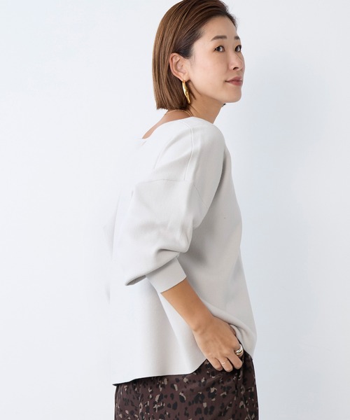 MICA&DEAL（マイカ＆ディール）の「スムースボートネックニットプルオーバー（ニット/セーター・レディース・ダークネイビー/ライトグレー/ピンク・FREE）」の10枚目の写真