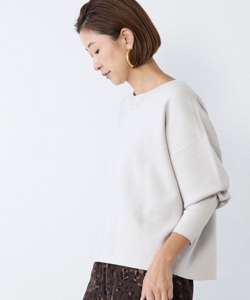 MICA&DEAL（マイカ＆ディール）の「スムースボートネックニットプルオーバー（ニット/セーター・レディース・ダークネイビー/ライトグレー/ピンク・FREE）」の9枚目の写真