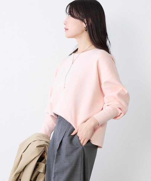 MICA&DEAL（マイカ＆ディール）の「スムースボートネックニットプルオーバー（ニット/セーター・レディース・ダークネイビー/ライトグレー/ピンク・FREE）」の22枚目の写真