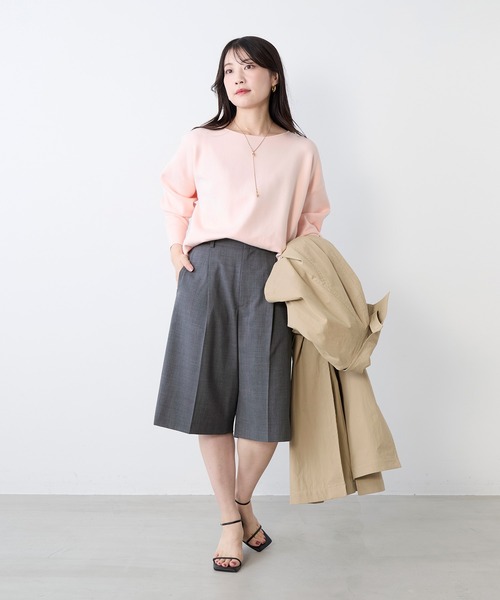 MICA&DEAL（マイカ＆ディール）の「スムースボートネックニットプルオーバー（ニット/セーター・レディース・ダークネイビー/ライトグレー/ピンク・FREE）」の18枚目の写真
