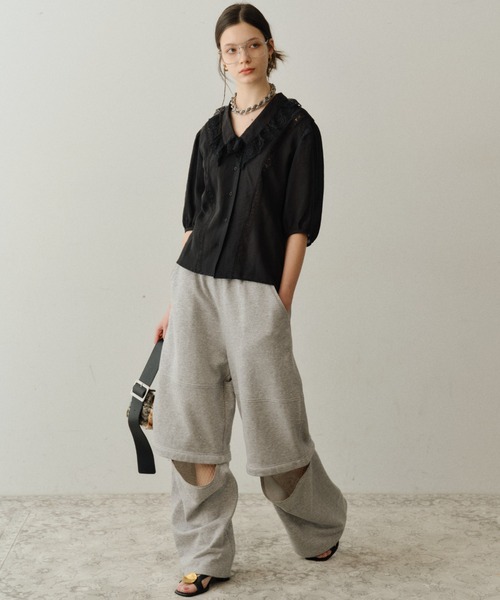 yae(ヤエ)の「New 2way sweat pants / New 2wayスウェットパンツ(スウェットパンツ・レディース・ブラック/グレー・38/36)」の10枚目の写真