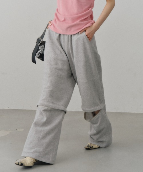 yae(ヤエ)の「New 2way sweat pants / New 2wayスウェットパンツ(スウェットパンツ・レディース・ブラック/グレー・38/36)」の9枚目の写真