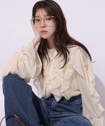 レースフリルブラウス