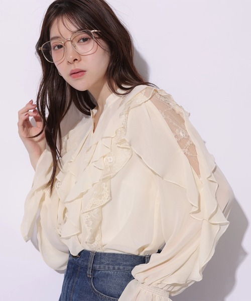 Rirandture（リランドチュール）の「レースフリルブラウス（シャツ/ブラウス・レディース・ライトイエロー・2）」の5枚目の写真