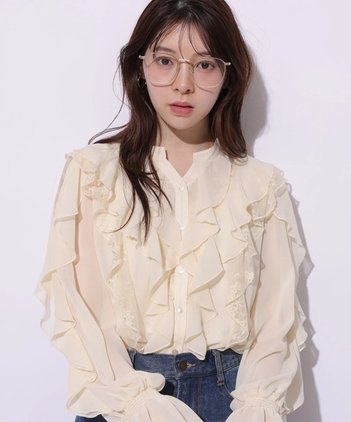 Rirandture（リランドチュール）の「レースフリルブラウス（シャツ/ブラウス・レディース・ライトイエロー・2）」の6枚目の写真