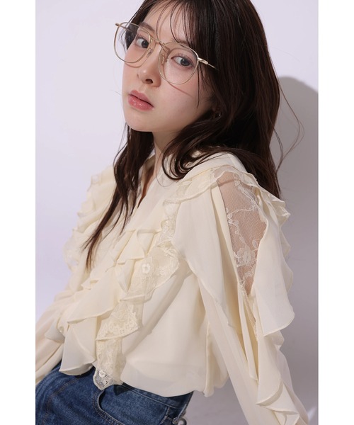 Rirandture（リランドチュール）の「レースフリルブラウス（シャツ/ブラウス・レディース・ライトイエロー・2）」の8枚目の写真