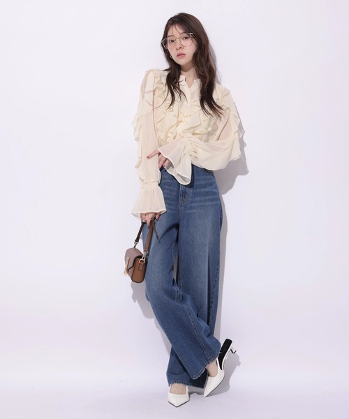 Rirandture（リランドチュール）の「レースフリルブラウス（シャツ/ブラウス・レディース・ライトイエロー・2）」の10枚目の写真