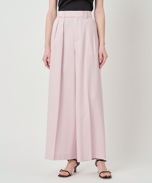 ANAYI(アナイ)の「【セットアップ対応商品】オックスストレッチタックワイドパンツ(その他パンツ・レディース・ネイビー/ベージュ/ピンク・38/36/34)」の3枚目の写真