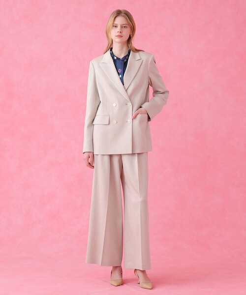 ANAYI(アナイ)の「【セットアップ対応商品】オックスストレッチタックワイドパンツ(その他パンツ・レディース・ネイビー/ベージュ/ピンク・38/36/34)」の10枚目の写真