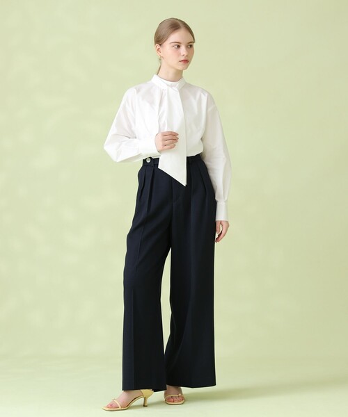 ANAYI(アナイ)の「【セットアップ対応商品】オックスストレッチタックワイドパンツ(その他パンツ・レディース・ネイビー/ベージュ/ピンク・38/36/34)」の17枚目の写真