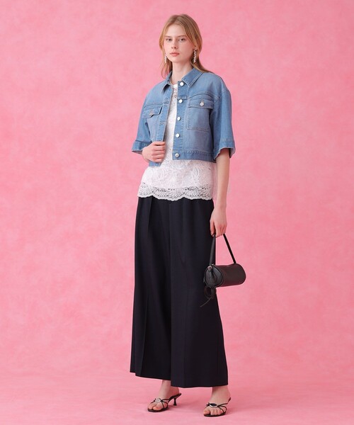 ANAYI(アナイ)の「【セットアップ対応商品】オックスストレッチタックワイドパンツ(その他パンツ・レディース・ネイビー/ベージュ/ピンク・38/36/34)」の19枚目の写真