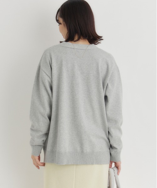 Right-on(ライトオン)の「HONEYSUCKLE ROSE(ハニーサックルローズ)【レディース】コットン混Vネックカーディガン(ニット/セーター・レディース・ブラック/ライトグレー/グリーン・M/L/S)」の10枚目の写真