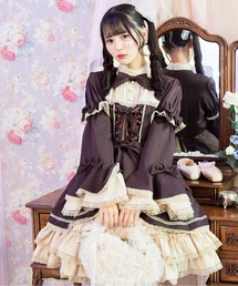 BODYLINE（ボディライン）の「2wayスカラップフリルの姫袖ワンピース 3点セット（ワンピース）」