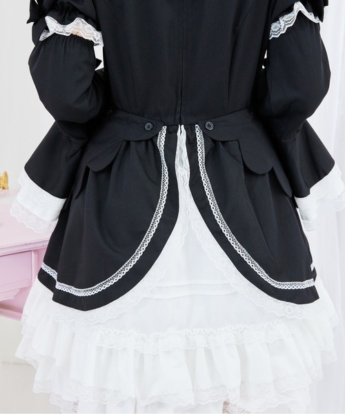 BODYLINE（ボディライン）の「2wayスカラップフリルの姫袖ワンピース 3点セット（ワンピース・レディース・ブラウン系その他/ブラック×ホワイト・4L/2L/L/M/S）」の20枚目の写真