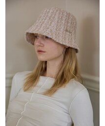 ALLINCOMPLETE（オールインコンプリート）の「ツイードベーシックバケットハット（ピンク）（ハット）」