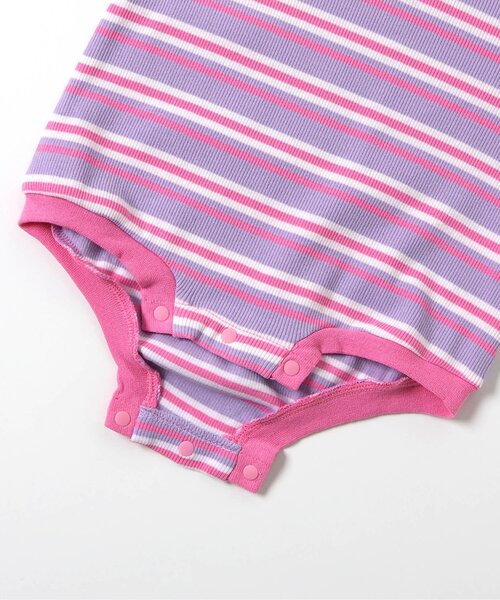 apres les cours（アプレレクール）の「【リンク/WEB限定】マルチボーダーメロウボディースーツ（ロンパース・キッズ・ミント/ラベンダー・80/70）」の12枚目の写真