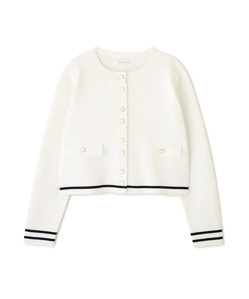 PINKY&DIANNE（ピンキーアンドダイアン）の「◆ミラノリブマリンニットジャケット（ニット/セーター・レディース・ネイビー/ホワイト・38）」の11枚目の写真