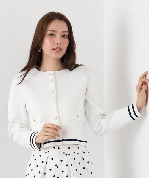 PINKY&DIANNE（ピンキーアンドダイアン）の「◆ミラノリブマリンニットジャケット（ニット/セーター・レディース・ネイビー/ホワイト・38）」の14枚目の写真