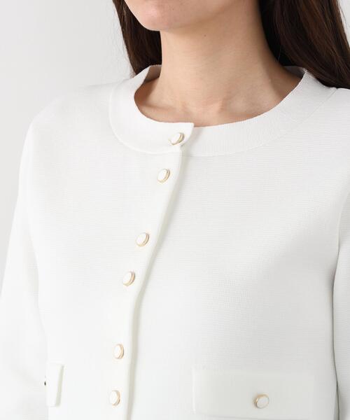 PINKY&DIANNE（ピンキーアンドダイアン）の「◆ミラノリブマリンニットジャケット（ニット/セーター・レディース・ネイビー/ホワイト・38）」の4枚目の写真