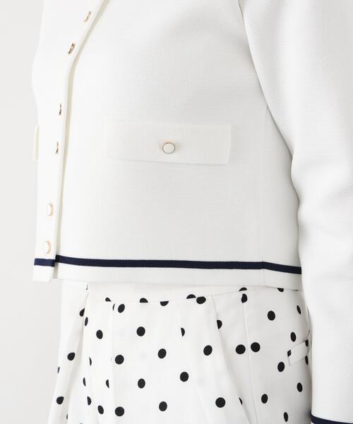 PINKY&DIANNE（ピンキーアンドダイアン）の「◆ミラノリブマリンニットジャケット（ニット/セーター・レディース・ネイビー/ホワイト・38）」の6枚目の写真