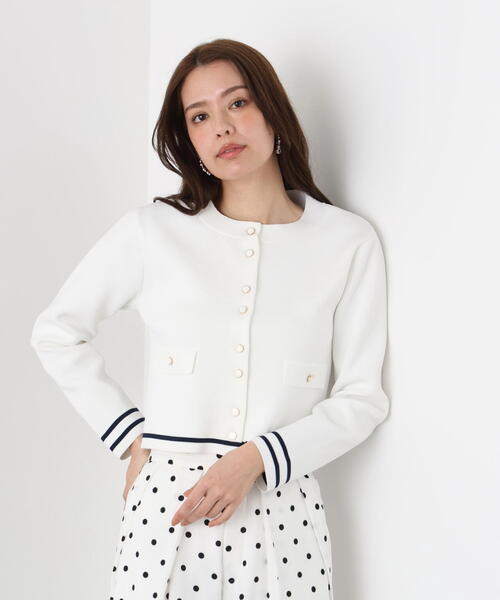 PINKY&DIANNE（ピンキーアンドダイアン）の「◆ミラノリブマリンニットジャケット（ニット/セーター・レディース・ネイビー/ホワイト・38）」の10枚目の写真