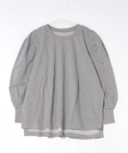RCD(アールシーディー)の「ミニ裏毛パフスリーブカットソー(Tシャツ/カットソー・レディース・チャコールグレー/ブラック/杢グレー・M-L/LL~3L/4L~5L)」の18枚目の写真