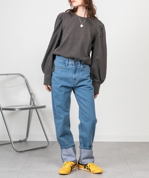 RCD(アールシーディー)の「ミニ裏毛パフスリーブカットソー(Tシャツ/カットソー・レディース・チャコールグレー/ブラック/杢グレー・M-L/LL~3L/4L~5L)」の21枚目の写真