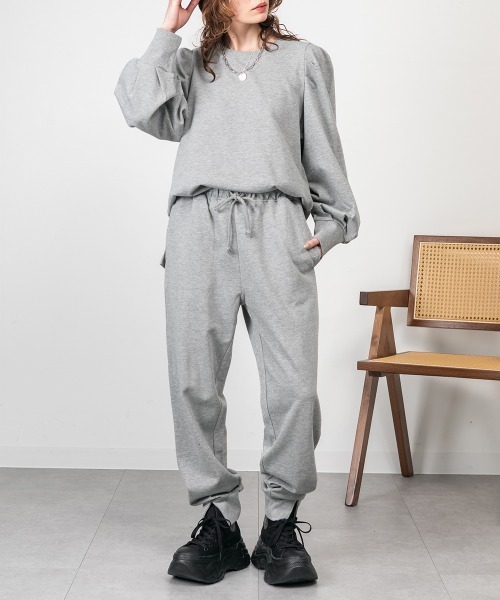 RCD(アールシーディー)の「ミニ裏毛パフスリーブカットソー(Tシャツ/カットソー・レディース・チャコールグレー/ブラック/杢グレー・M-L/LL~3L/4L~5L)」の10枚目の写真