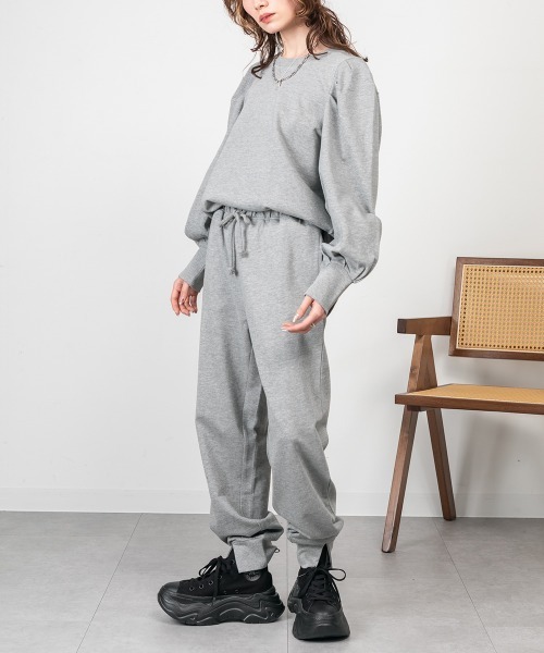 RCD(アールシーディー)の「ミニ裏毛パフスリーブカットソー(Tシャツ/カットソー・レディース・チャコールグレー/ブラック/杢グレー・M-L/LL~3L/4L~5L)」の11枚目の写真