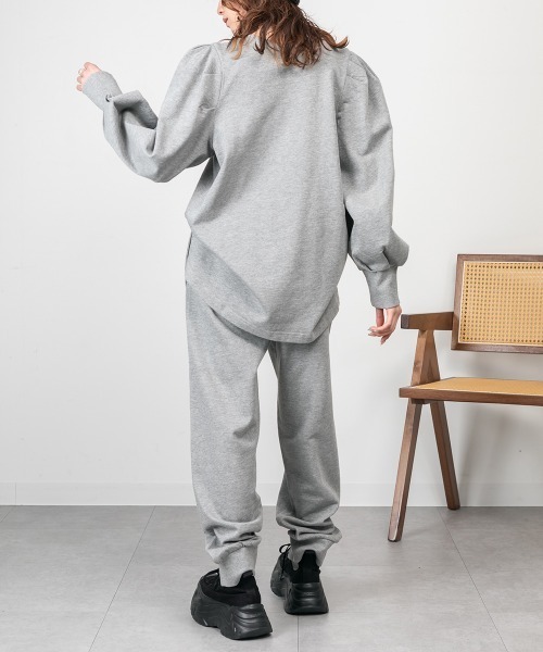 RCD(アールシーディー)の「ミニ裏毛パフスリーブカットソー(Tシャツ/カットソー・レディース・チャコールグレー/ブラック/杢グレー・M-L/LL~3L/4L~5L)」の12枚目の写真