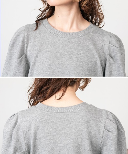 RCD(アールシーディー)の「ミニ裏毛パフスリーブカットソー(Tシャツ/カットソー・レディース・チャコールグレー/ブラック/杢グレー・M-L/LL~3L/4L~5L)」の13枚目の写真