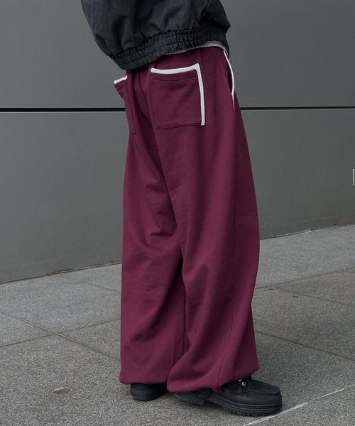 Perushu（ペルーシュ）の「Layered Pocket Design Drawcord Sweatpants／レイヤードポケットデザインドローコードスウェットパンツ（スウェットパンツ・メンズ・ボルドー/グレー/ブラック・LARGE/MEDIUM/SMALL）」の15枚目の写真