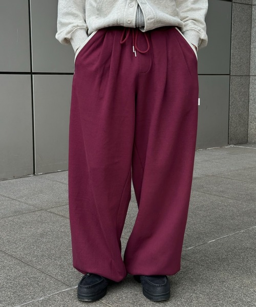 Perushu（ペルーシュ）の「Layered Pocket Design Drawcord Sweatpants／レイヤードポケットデザインドローコードスウェットパンツ（スウェットパンツ・メンズ・ボルドー/グレー/ブラック・LARGE/MEDIUM/SMALL）」の9枚目の写真