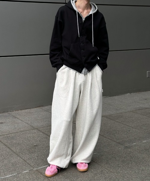 Perushu（ペルーシュ）の「Layered Pocket Design Drawcord Sweatpants／レイヤードポケットデザインドローコードスウェットパンツ（スウェットパンツ・メンズ・ボルドー/グレー/ブラック・LARGE/MEDIUM/SMALL）」の22枚目の写真