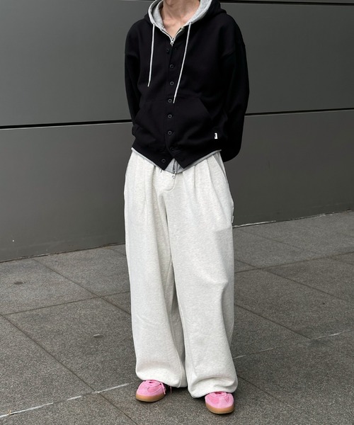 Perushu（ペルーシュ）の「Layered Pocket Design Drawcord Sweatpants／レイヤードポケットデザインドローコードスウェットパンツ（スウェットパンツ・メンズ・ボルドー/グレー/ブラック・LARGE/MEDIUM/SMALL）」の12枚目の写真