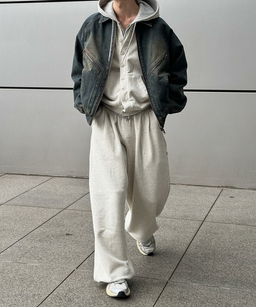 Perushu（ペルーシュ）の「Layered Pocket Design Drawcord Sweatpants／レイヤードポケットデザインドローコードスウェットパンツ（スウェットパンツ・メンズ・ボルドー/グレー/ブラック・LARGE/MEDIUM/SMALL）」の6枚目の写真