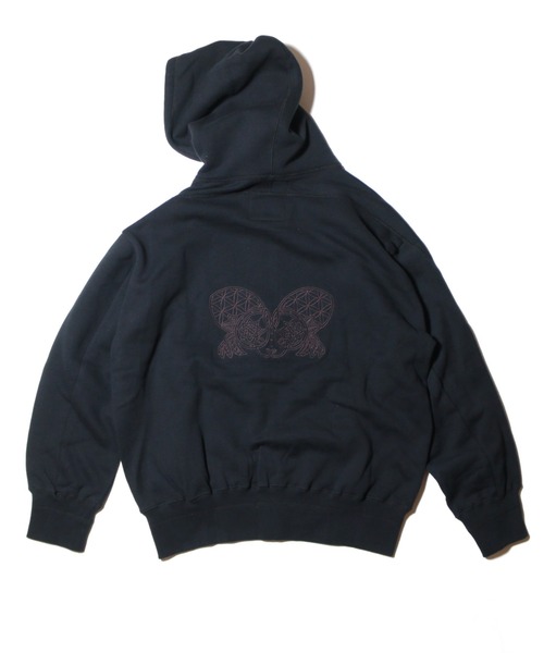 NATAL DESIGN（ネイタルデザイン）の「FLOWER OF LIFE SWEAT PARKA（パーカー・メンズ・パープル/ブラック/チョコ/オリーブ・SMALL/MEDIUM/LARGE/X-LARGE）」の2枚目の写真