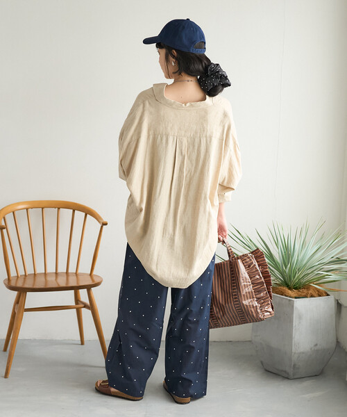 FREAK'S STORE（フリークスストア）の「インド ラメドット刺繍 イージーパンツ＜セットアップ対応＞（その他パンツ・レディース・オフホワイト/ブラック/ブラウン/ネイビー・SMALL/MEDIUM）」の10枚目の写真