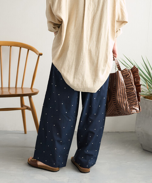 FREAK'S STORE（フリークスストア）の「インド ラメドット刺繍 イージーパンツ＜セットアップ対応＞（その他パンツ・レディース・オフホワイト/ブラック/ブラウン/ネイビー・SMALL/MEDIUM）」の14枚目の写真