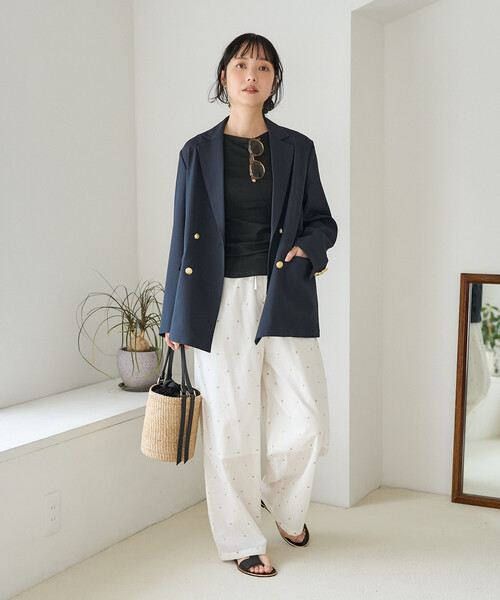 FREAK'S STORE（フリークスストア）の「インド ラメドット刺繍 イージーパンツ＜セットアップ対応＞（その他パンツ・レディース・オフホワイト/ブラック/ブラウン/ネイビー・SMALL/MEDIUM）」の17枚目の写真